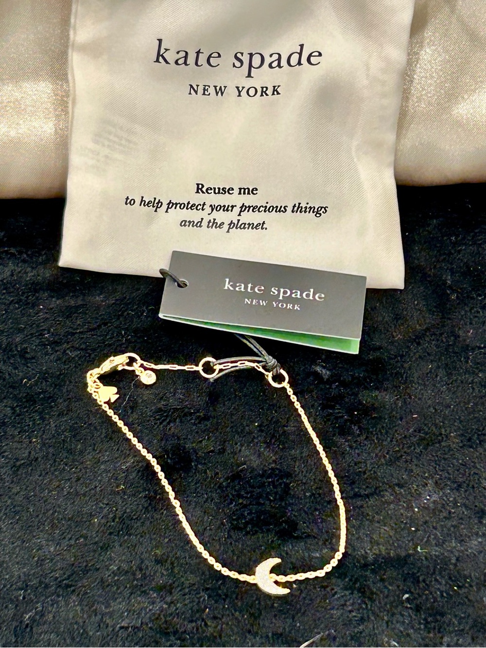 kate spade Gold Crescent Moon Chain Bracelet